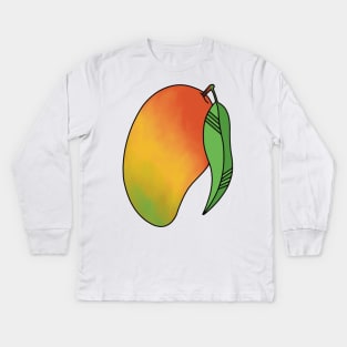 Mango Fruit Watercolor Kids Long Sleeve T-Shirt